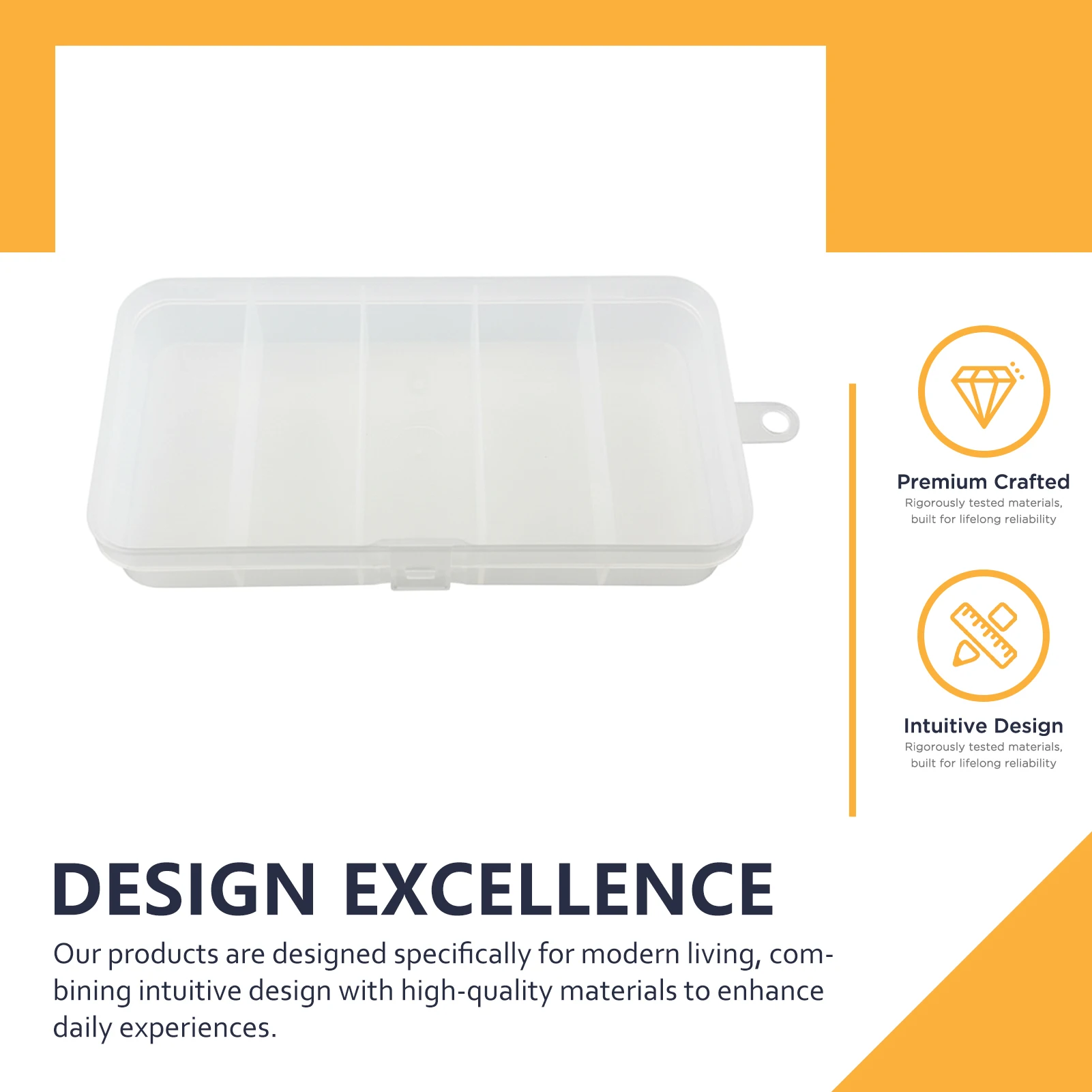 Caja de pesca transparente con compartimentos