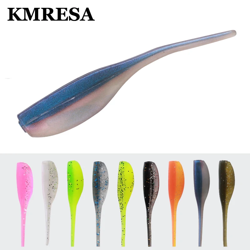 Señuelo de pesca cola aguja doble color – cebo silicona gusano wobbler - imagen 5
