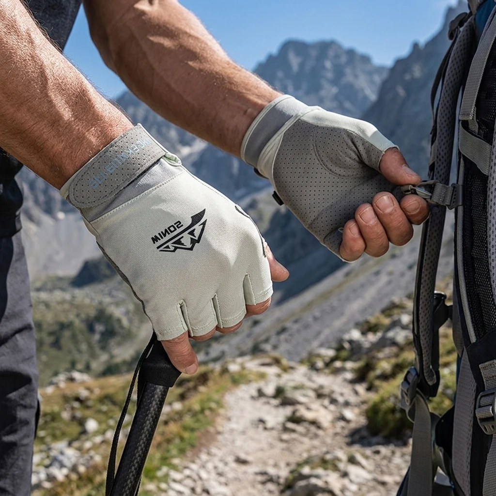 Guantes de pesca medio dedo transpirables UV para verano - imagen 5