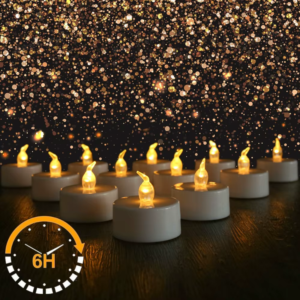 Luces de té LED parpadeantes sin llama con temporizador pesca nocturna