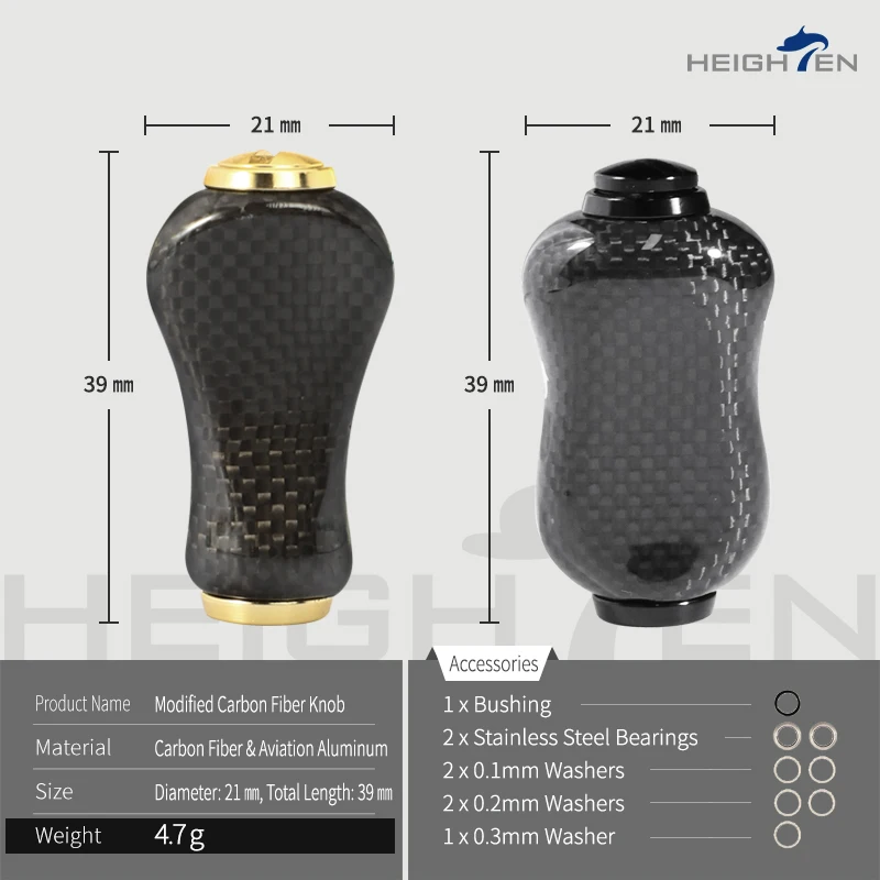 Perilla de carbono HEIGHTEN ultraligera para ajing y egging