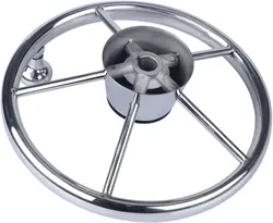 Volante de acero inoxidable para yate espejo perilla control