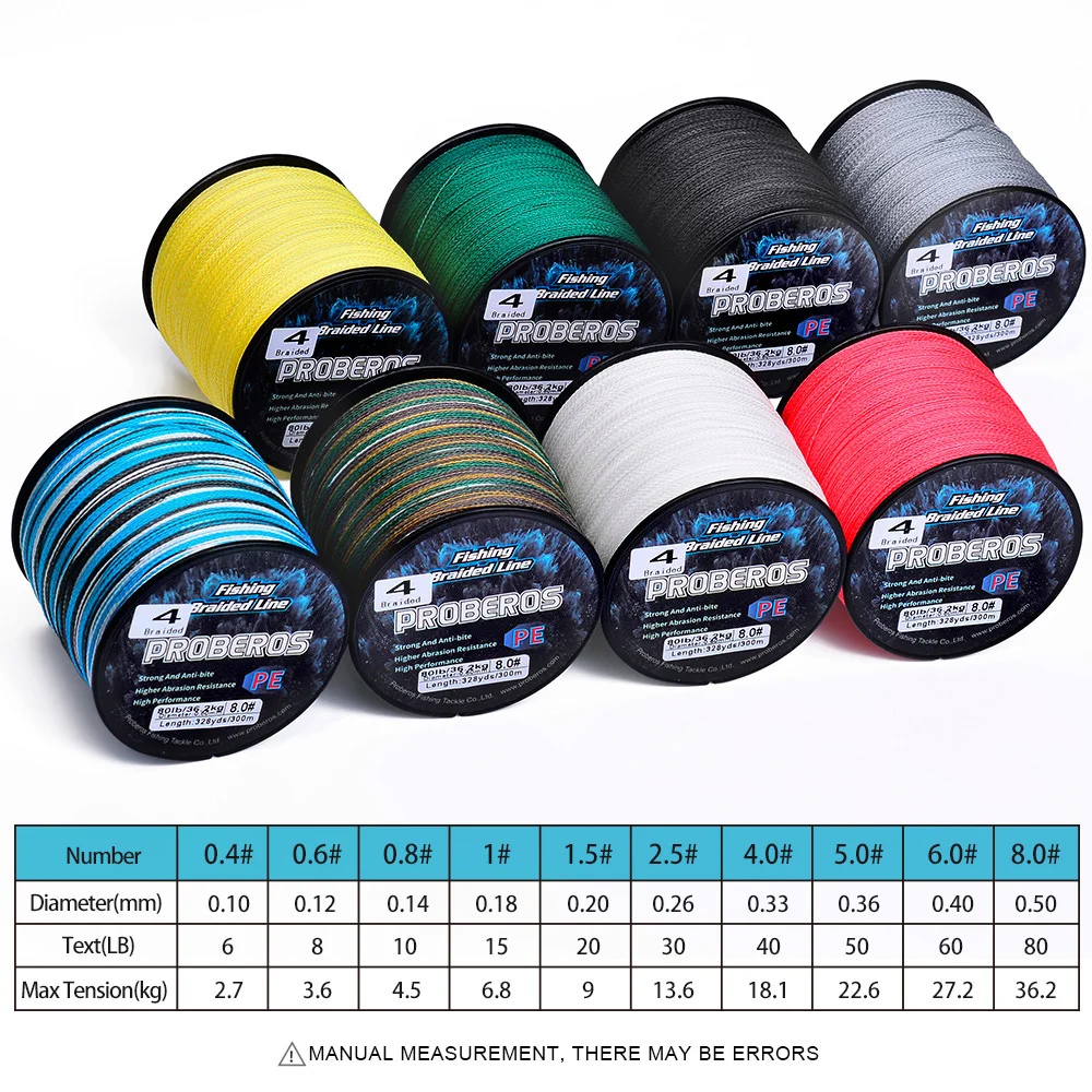 Sedal de pesca trenzado Proberos PE multifilamento 4 soportes 6-80lb - imagen 3