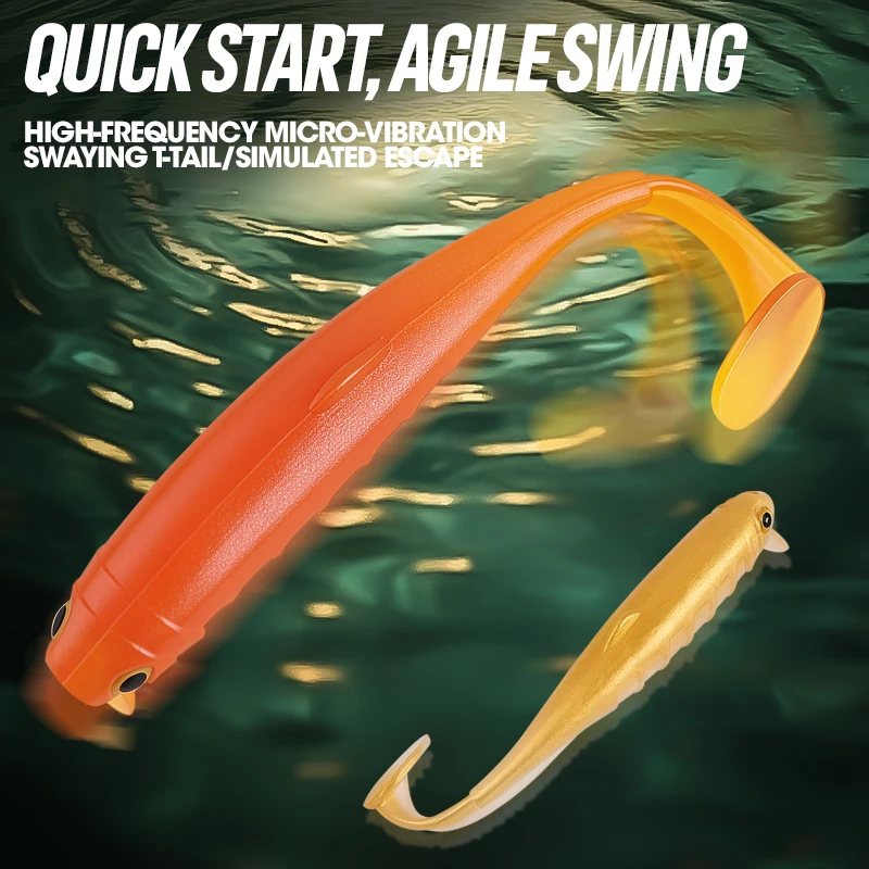 Señuelo Minnow vinilo blando biónico cola en T para lubina/trucha - imagen 5