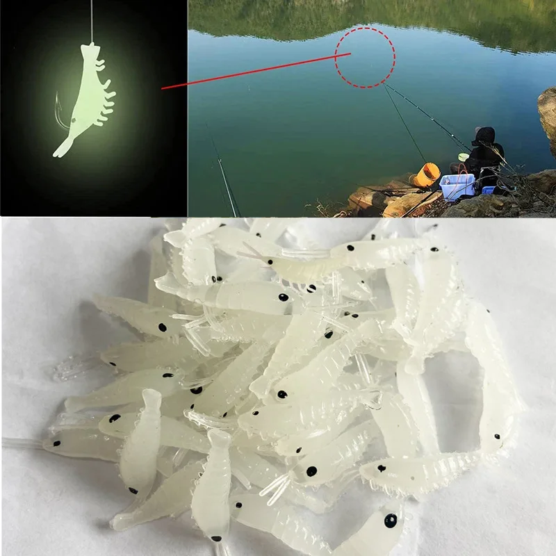 Cebo de camarón vinilo verde claro para carpa en agua dulce - imagen 2