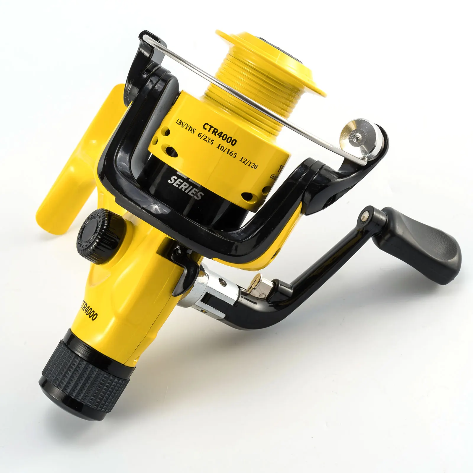 Carrete giratorio y manivela para pesca en surfcasting