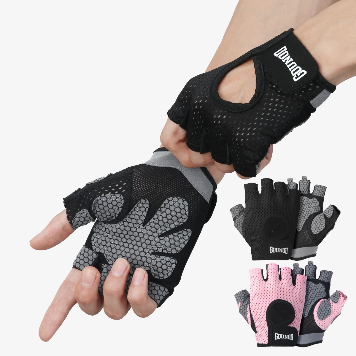 Guantes de pesca antideslizantes transpirables medios dedos para verano - imagen 5