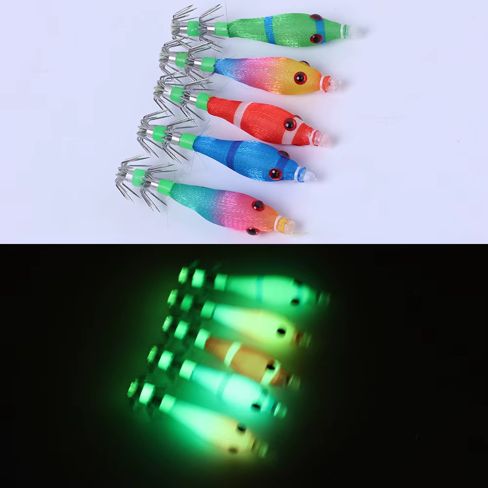 Señuelo Calamar Nocturno Fluorescente – Anzuelos Afilados - imagen 2