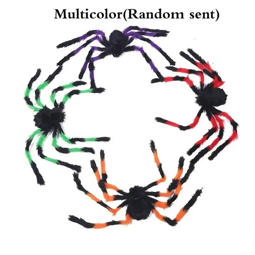 Araña de peluche gigante de Halloween, decoración suave interior - imagen 2