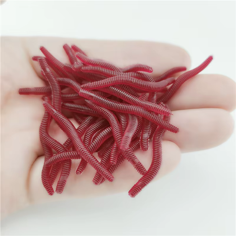 Vinilo realista rojo - Señuelo gel sílice para pesca