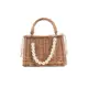Bolso de mimbre tejido a mano con diseño floral - imagen 2