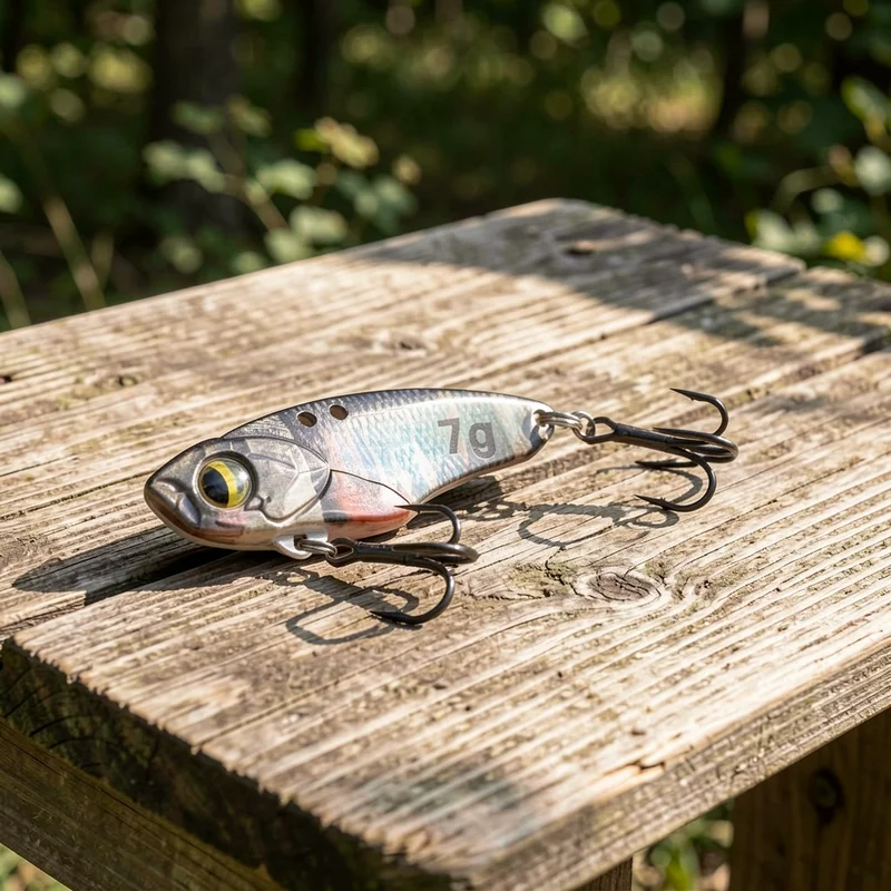 Señuelo metálico vibratorio de hundimiento para pesca de lubina