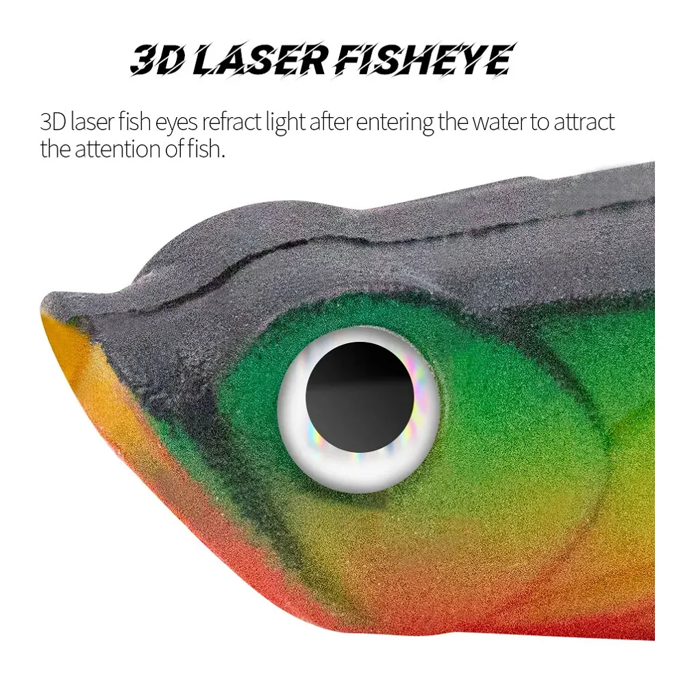 Vinilo con cola rizada y ojos 3D para perca, lucio y trucha - imagen 3