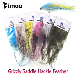 Bimoo Sillín Hackle Gallo – Plumas atadas grizzly para Streamer
