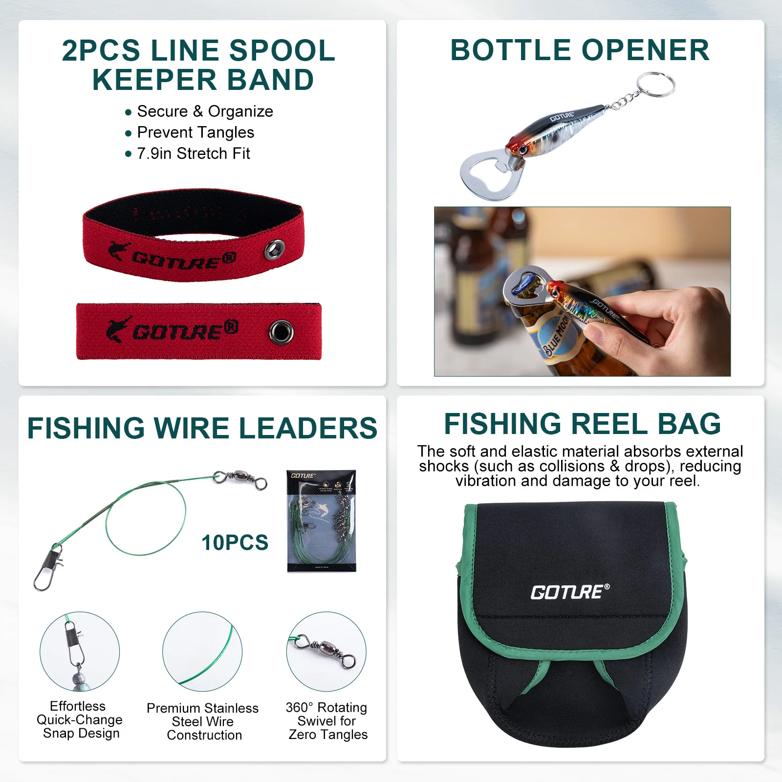 Mochila de pesca Goture con carrete y herramientas – equipo completo - imagen 4