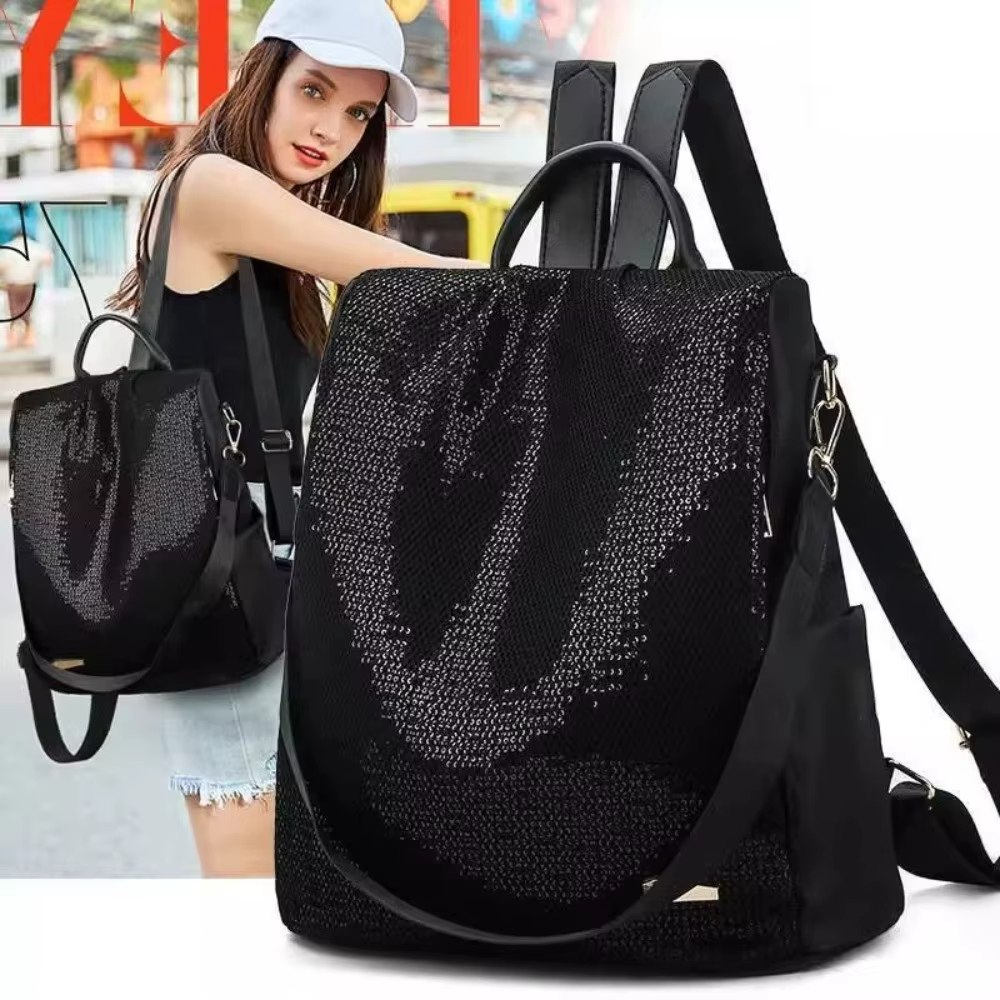 Mochila Antirrobo para Mujer con Lentejuelas – Bolso de Viaje Versátil - imagen 4