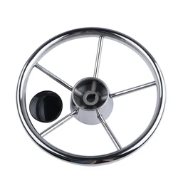 Volante marino de acero inoxidable 280 mm, 5 radios para yate