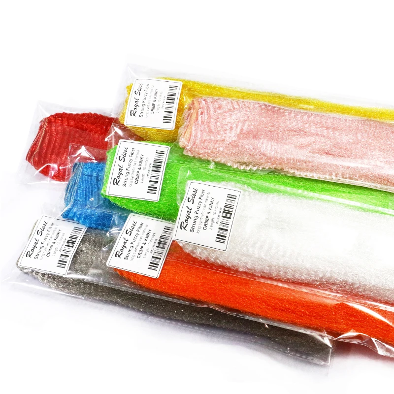 Fibra sintética rizada Kinky Clouser Minnow lista para atar