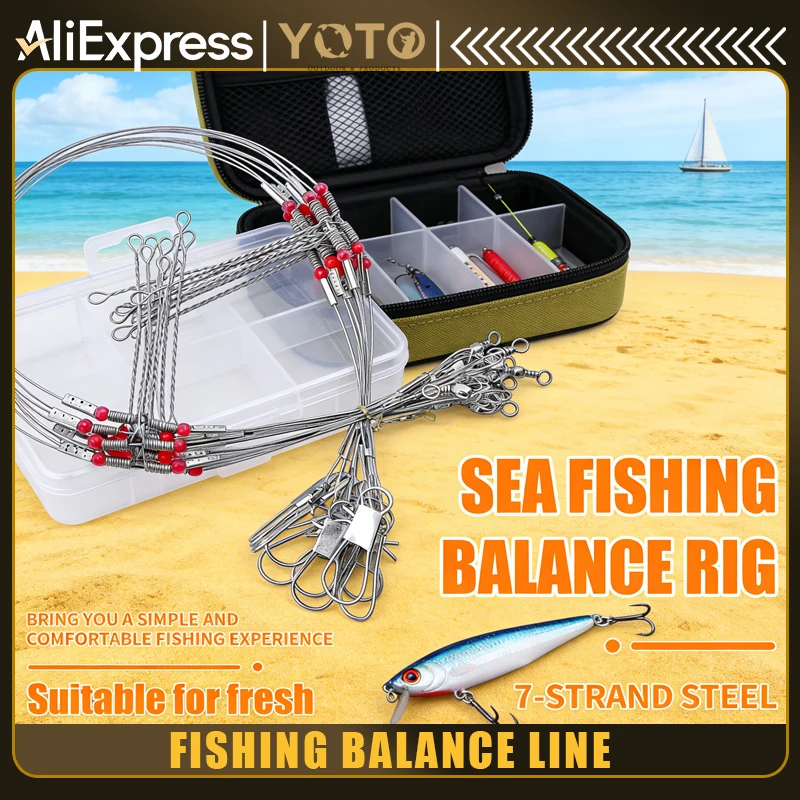 YOTO Plataforma de Equilibrio Pesca Líder Acero Cuentas Antiviento - imagen 4