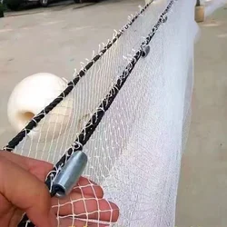 Red de pesca de arrojo Lawaia blanca con plomos y flotadores