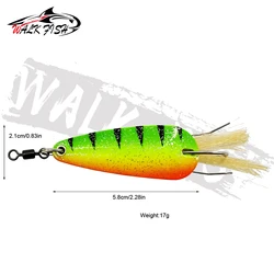 WALK FISH Señuelo cuchara de cobre con plumas para lucio y perca