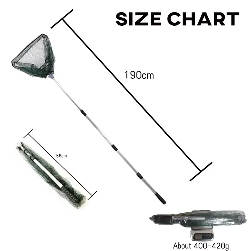 Red de aterrizaje Carpfishing – Plegable telescópica 190cm - imagen 4