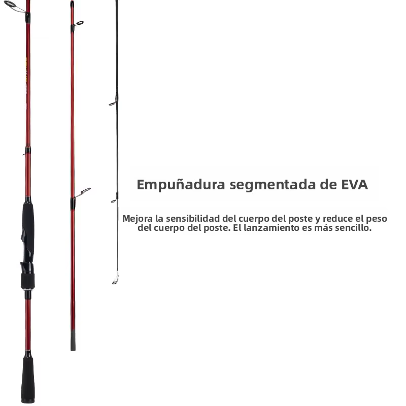 Caña de Pesca Ultraligera DEUKIO Carbono – 4 tramos 2.1m Viaje - imagen 2