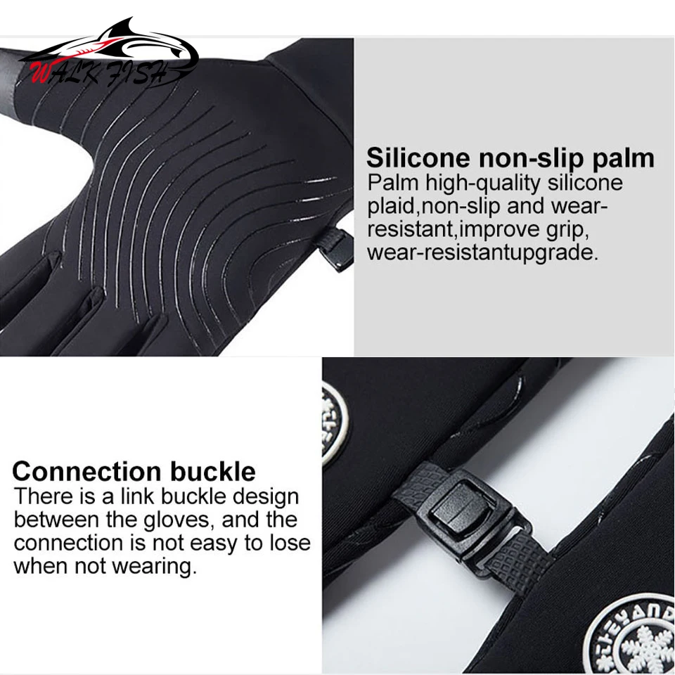 WALK FISH Guantes de pesca antideslizantes – Invierno acolchados - imagen 3