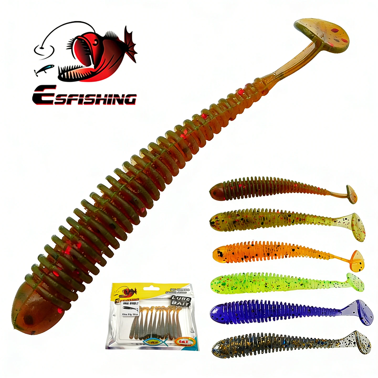 ESFISHING Swing Impact Ring Shad – Vinilo blando para lubina - imagen 5