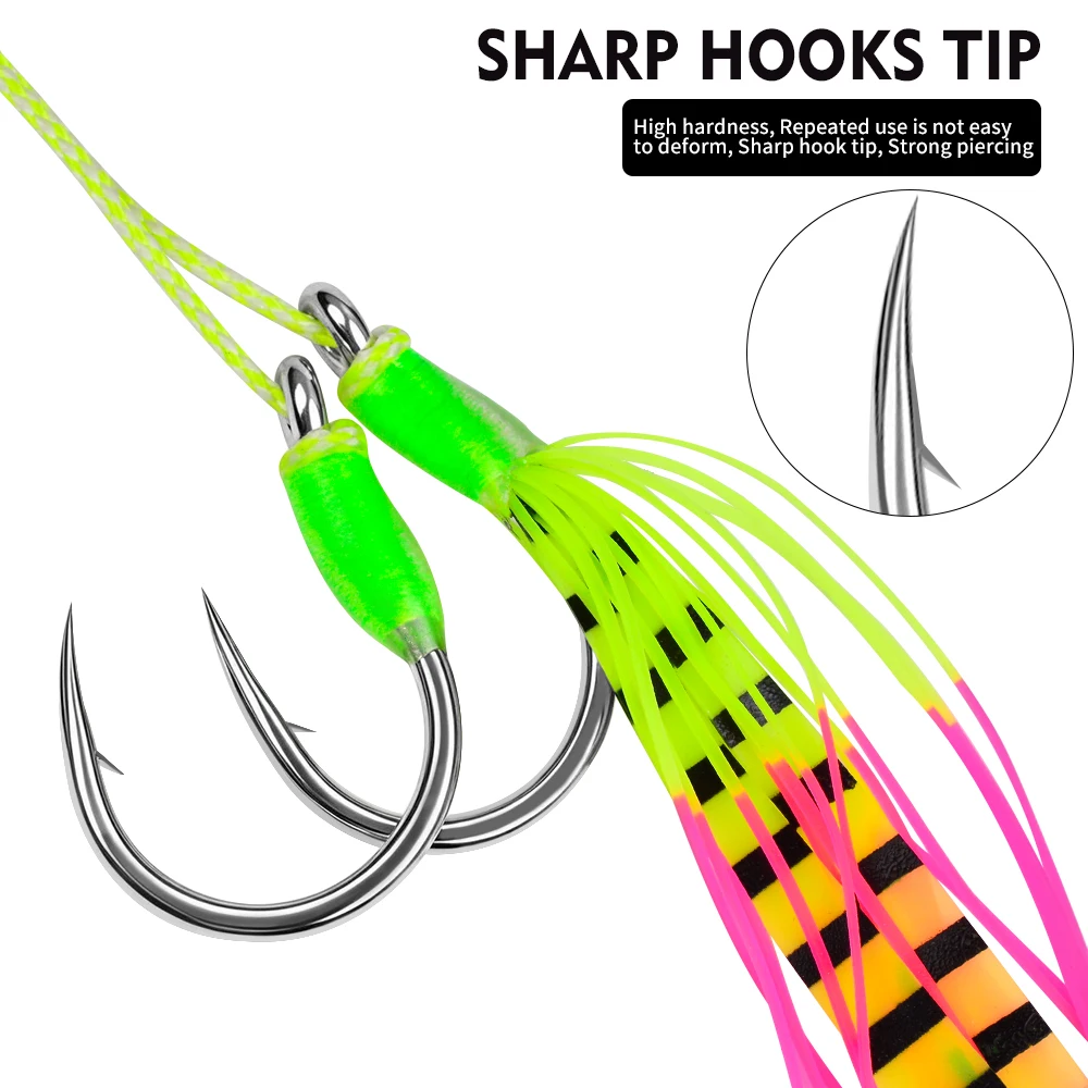 PROBEROS Anzuelo asistido slow jig con plumas y faldas para calamar - imagen 4
