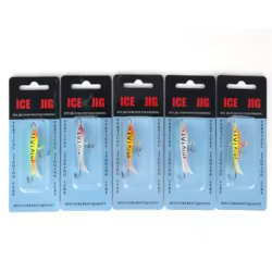 Goture señuelo duro para pesca vertical en hielo con anzuelos triples