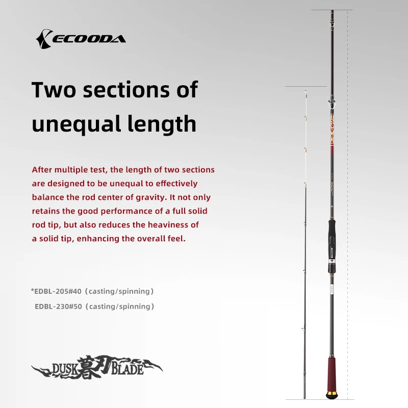 Ecooda EDBL Dusk Caña de pesca para barco carbono 30T con guías SIC - imagen 4