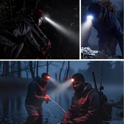 Linterna frontal LED recargable con clip impermeable y mini