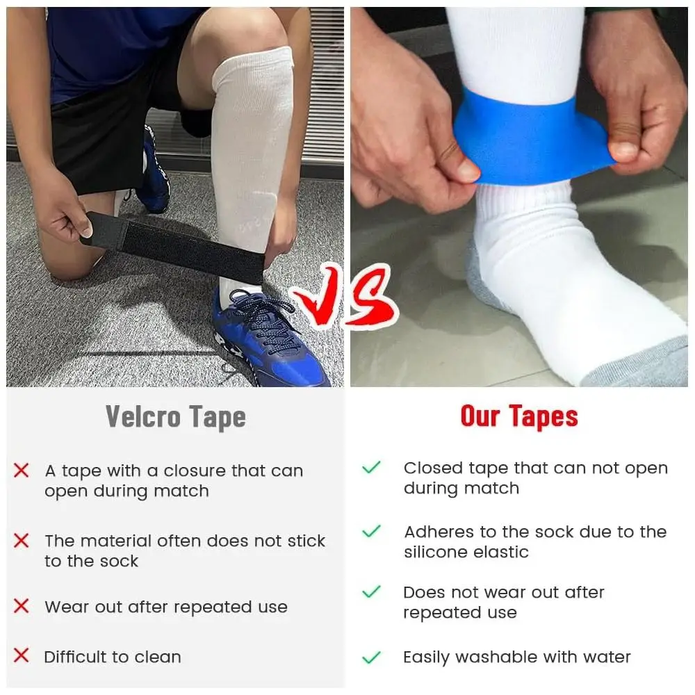 Bandas elásticas para espinilleras y calcetines