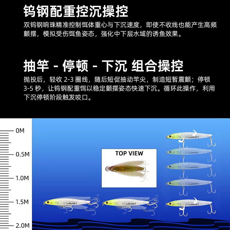 LETOYO Paseante hundido UV para lucio y black bass - imagen 2