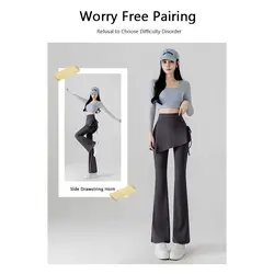 Leggings campana con cordón y control de abdomen tejido nep