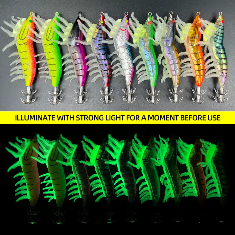 ShareShark señuelo luminoso camarón para calamar y pulpo - imagen 3