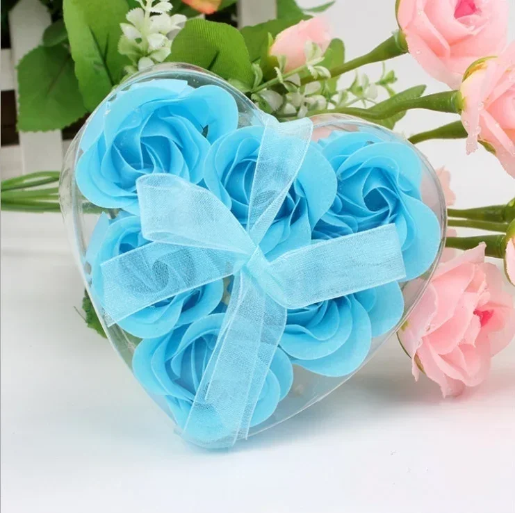Jabón artesanal pétalos de rosa - Caja corazón regalo romántico - imagen 3