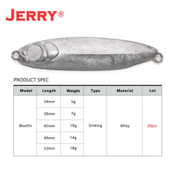 Señuelo Jig sin pintar Jerry Bluefin para lubina en costa