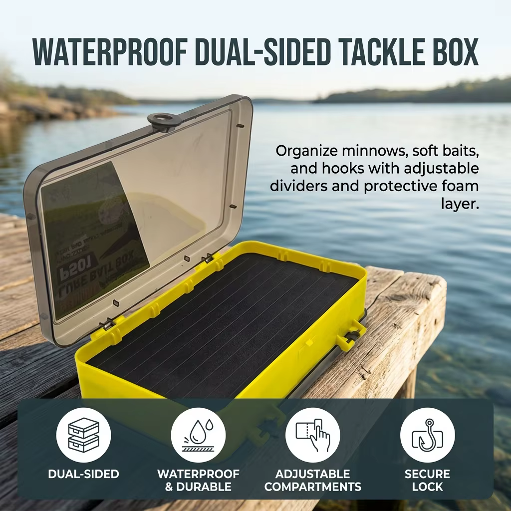 Caja Organizadora de Señuelos de Pesca – 2 Capas Gran Capacidad - imagen 2