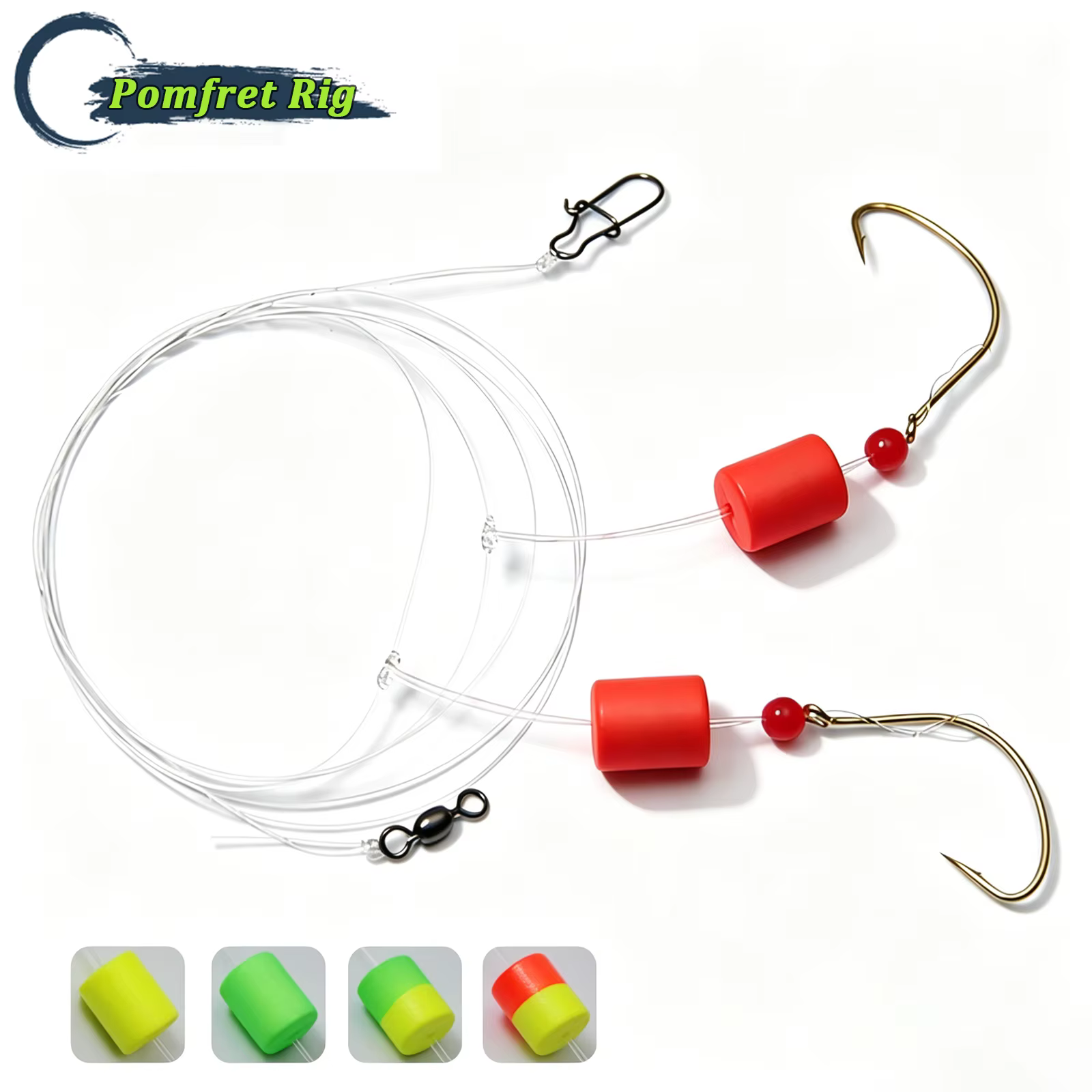 Aparejo Pámpano Flotador Snell Anzuelo Circular Broche Surfcasting
