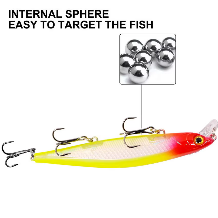 Wobbler Minnow con acabado láser y ojos 3D para lucio - imagen 3
