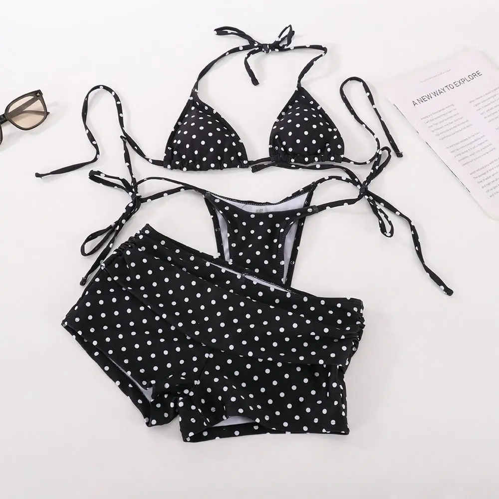 Traje de baño mujer puntos veraniego estampado – estilo playa - imagen 2