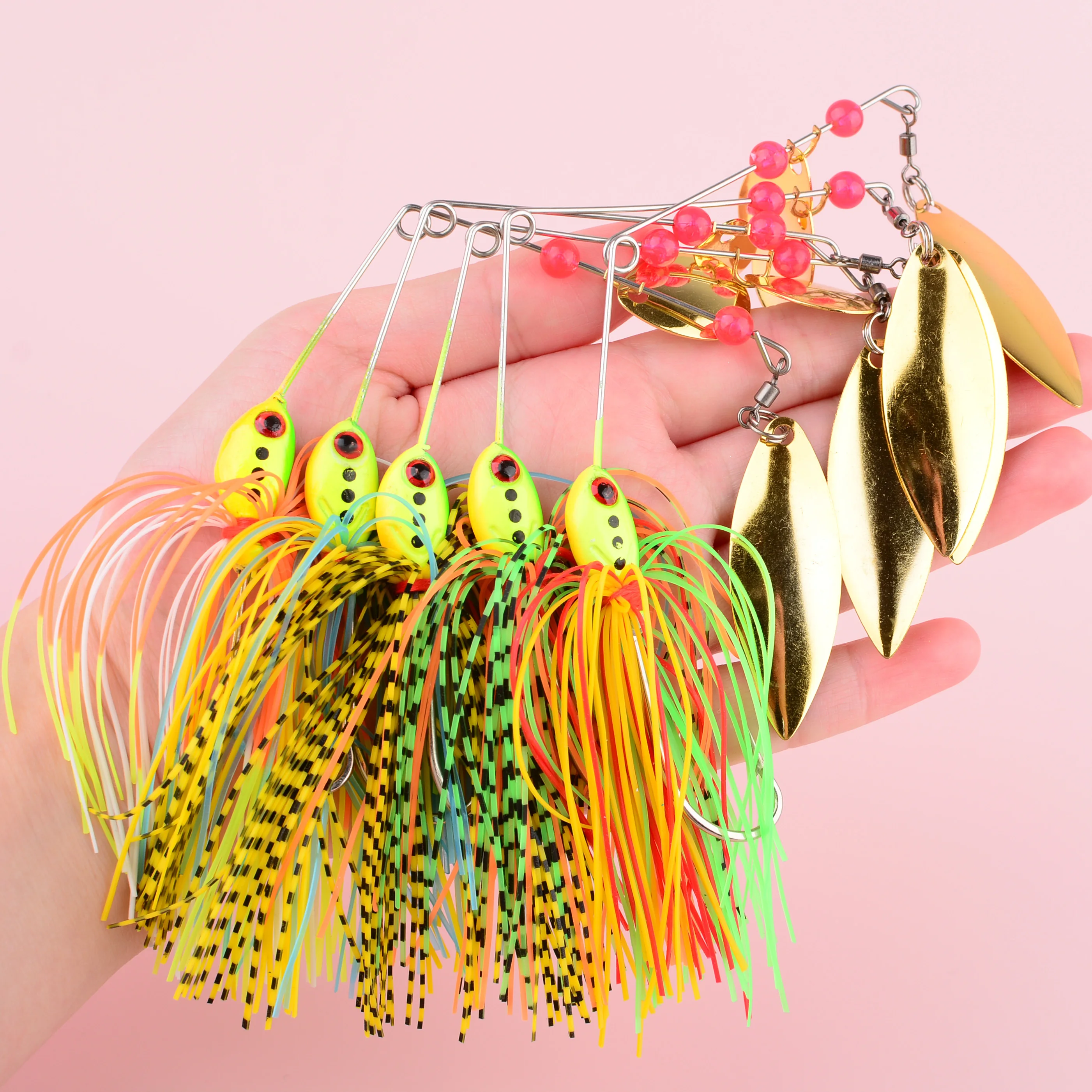 Señuelo metálico giratorio con falda colorida para lubina y lucio - imagen 5