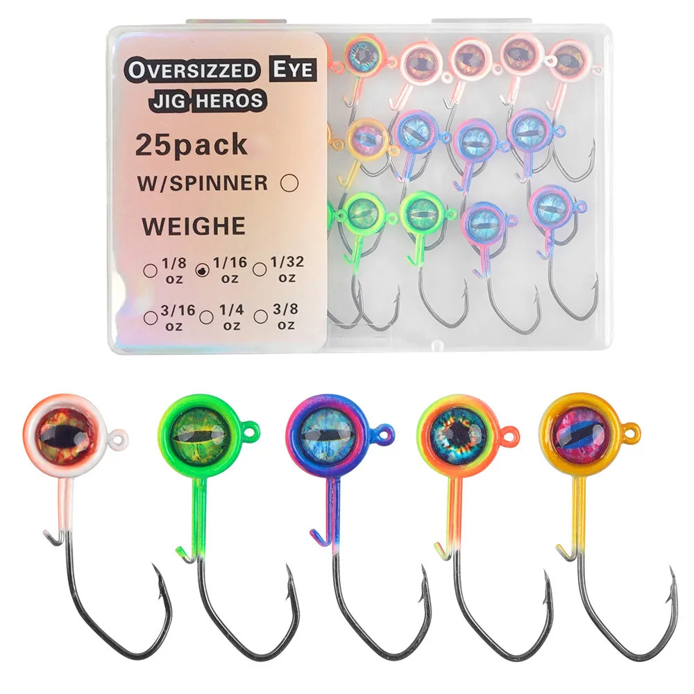 Crappie Jig Heads con ojos 3D Swimbait para trucha lubina y vinilo