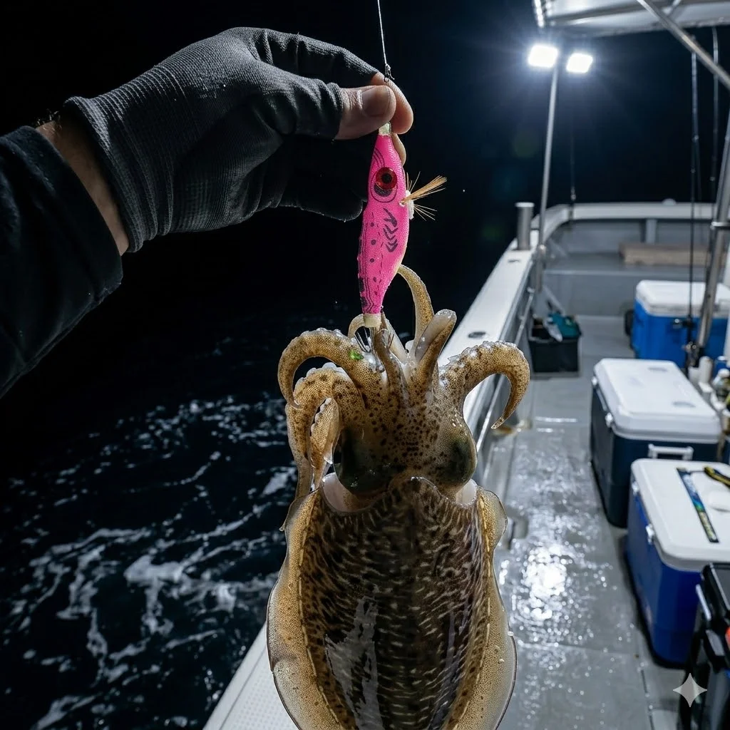 Señuelos Egi horizontales para calamar y pulpo con efecto brillo - imagen 4