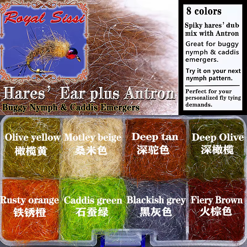 Dubbing Hare's Ear Plus Antron para ninfas, scuds y emergers - imagen 5