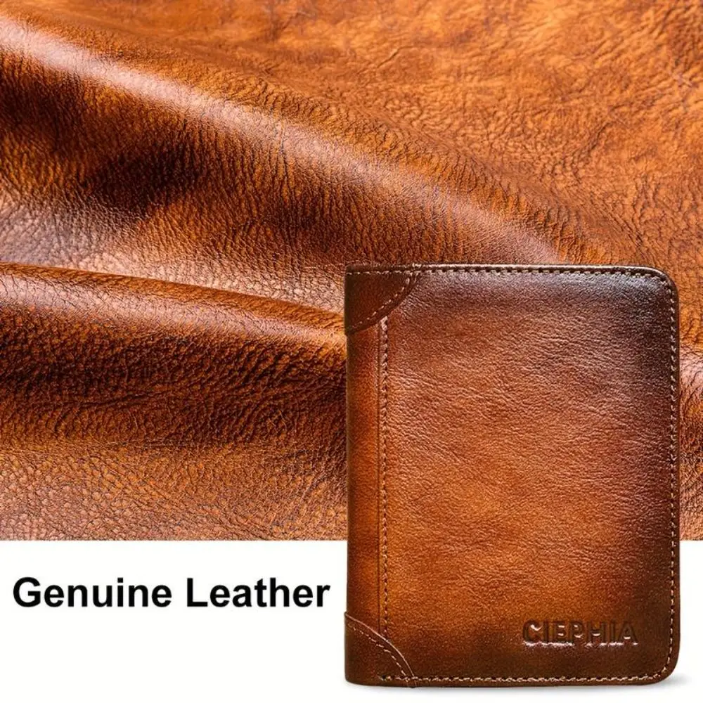 Cartera RFID de cuero PU vintage con cierre seguro y delgada - imagen 4