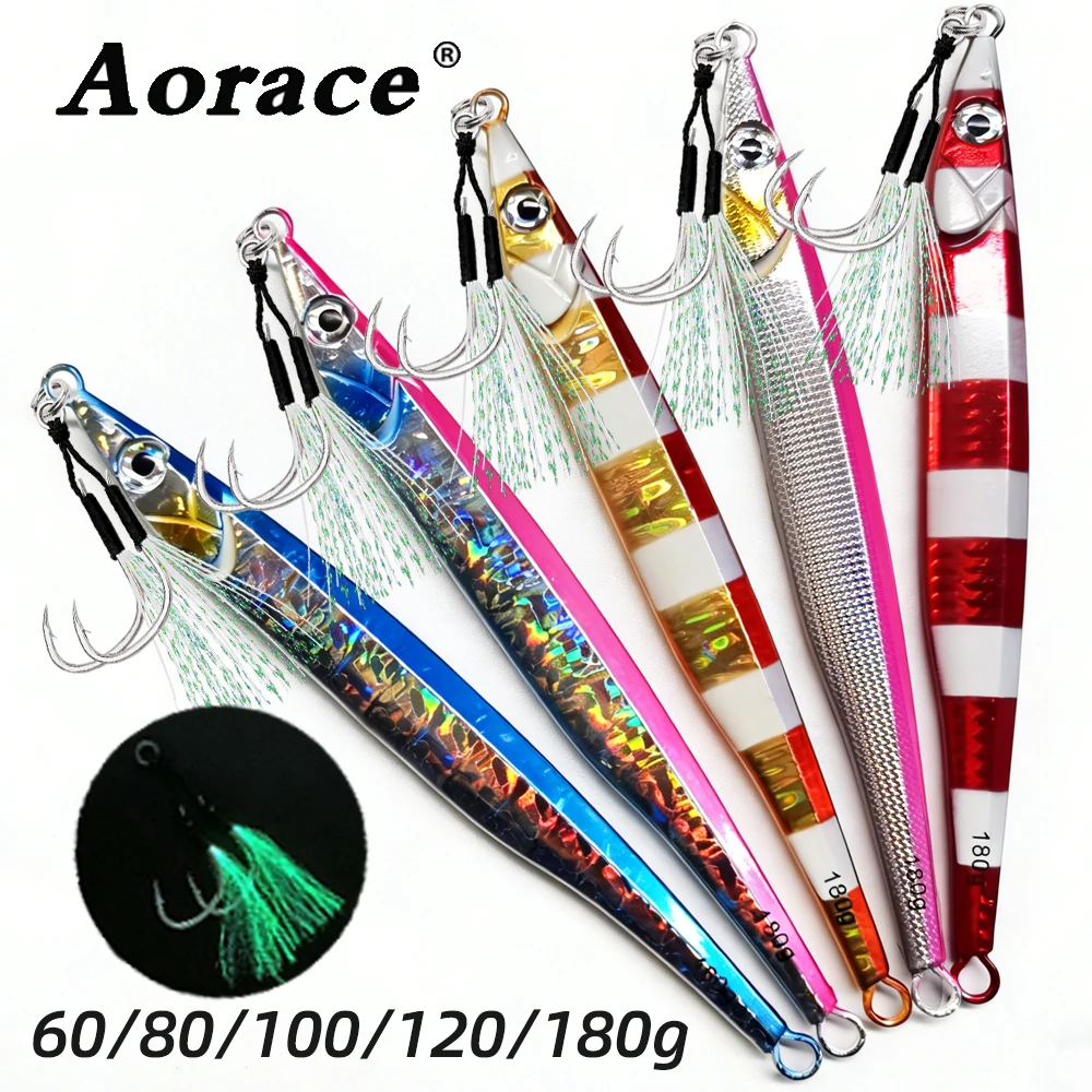 Aorace jigs lastrados de hundimiento rápido para pesca en costa