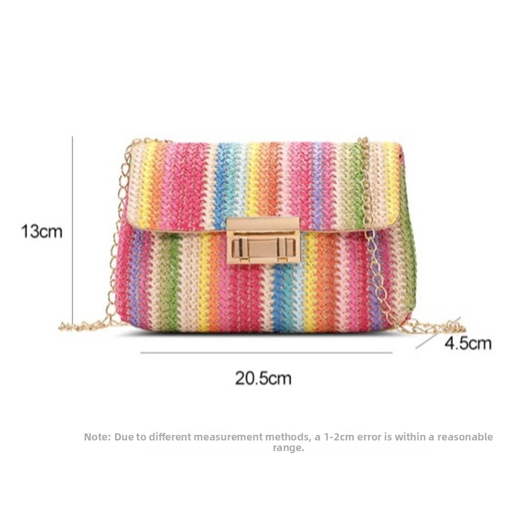 Bolso de mimbre multicolor con solapa